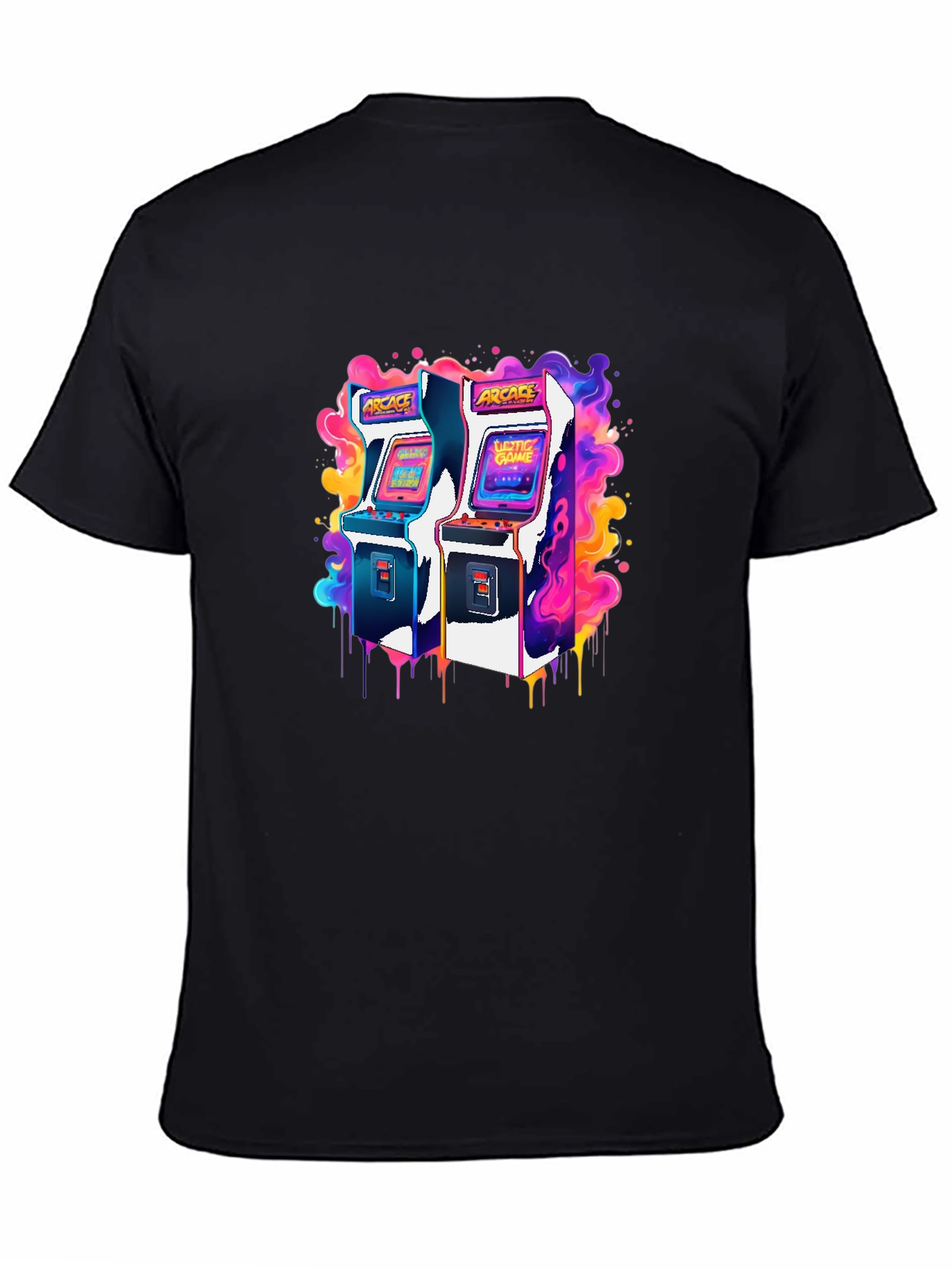 Black Retro Arcade Game T-Shirt - Gamer Style view 4