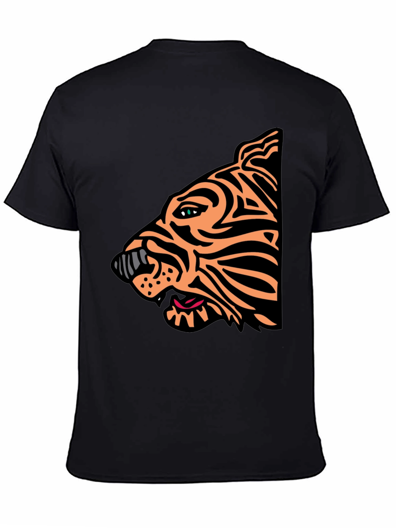 Black Bold Tiger Graphic Tee - Stylish Animal Print Shirt view 4