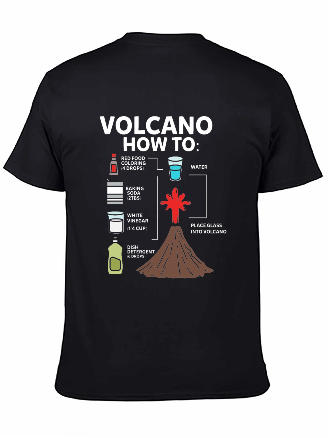 Black Volcano How-To Graphic T-Shirt - Science Experiment Tee view 4