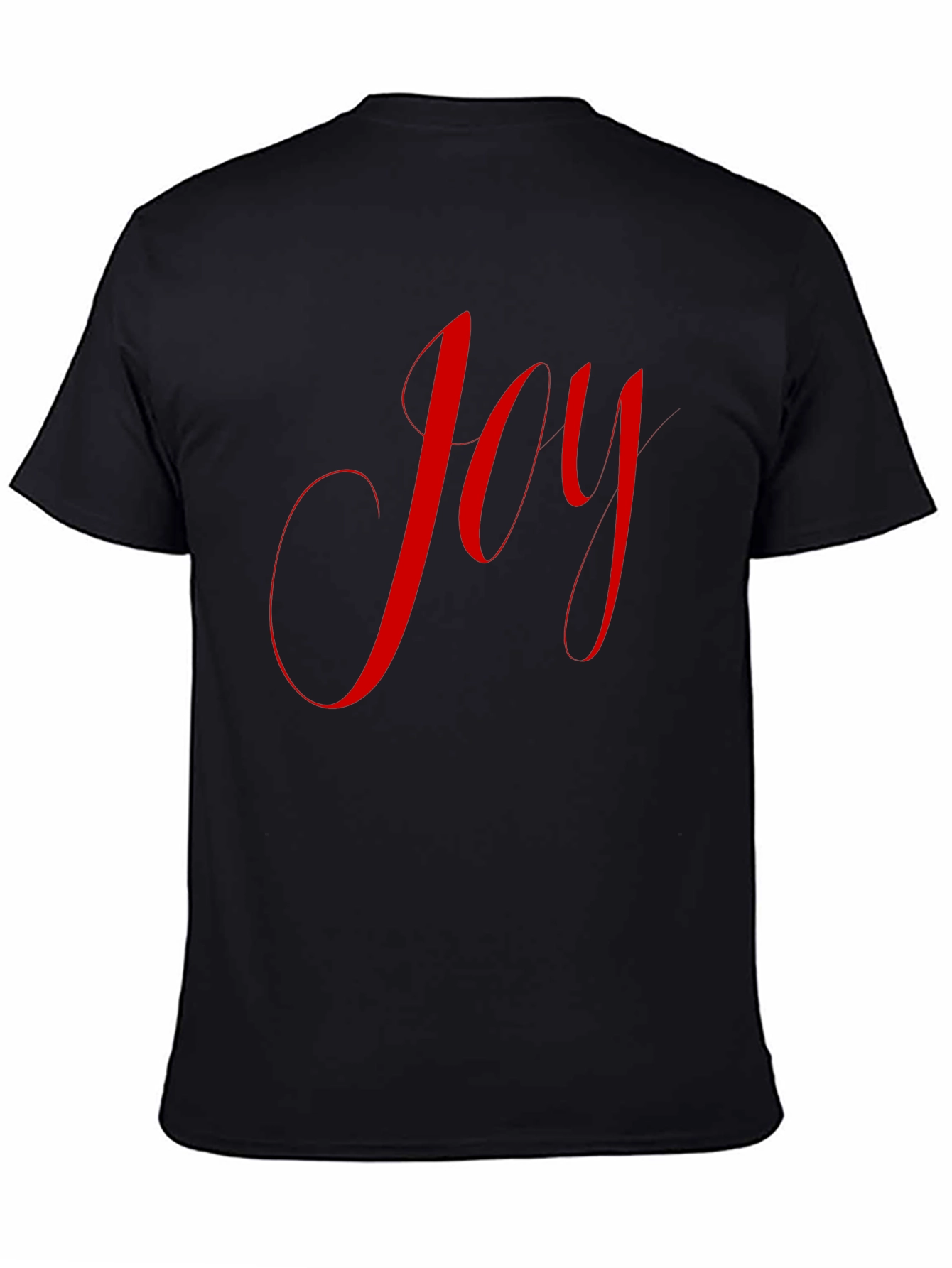 Black Joyful Red Script on Black T-Shirt view 4