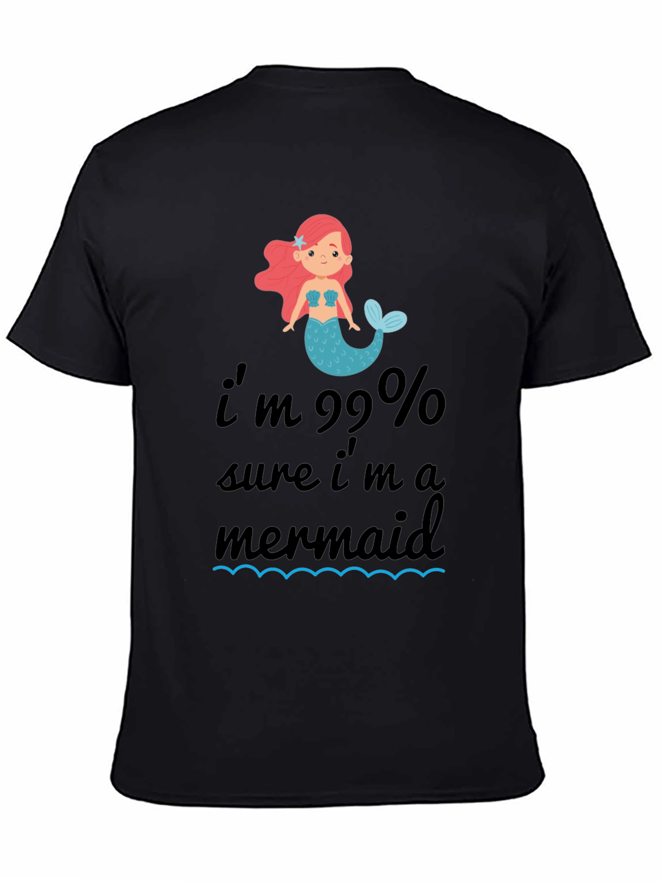 99% Mermaid T-Shirt - Black Cotton Tee - 4