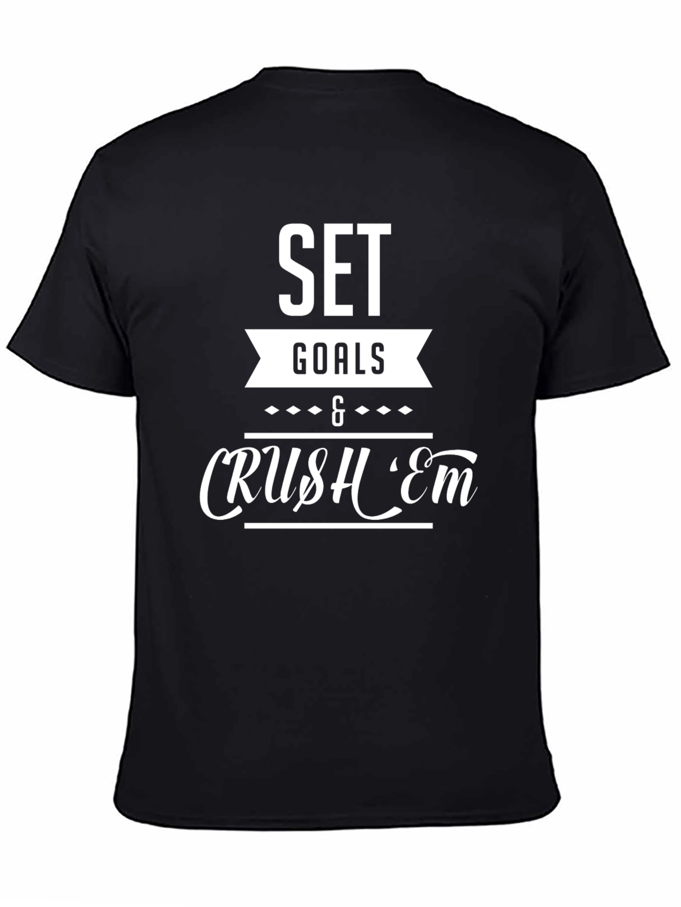 Black Set Goals & Crush 'Em Black Graphic T-Shirt view 4