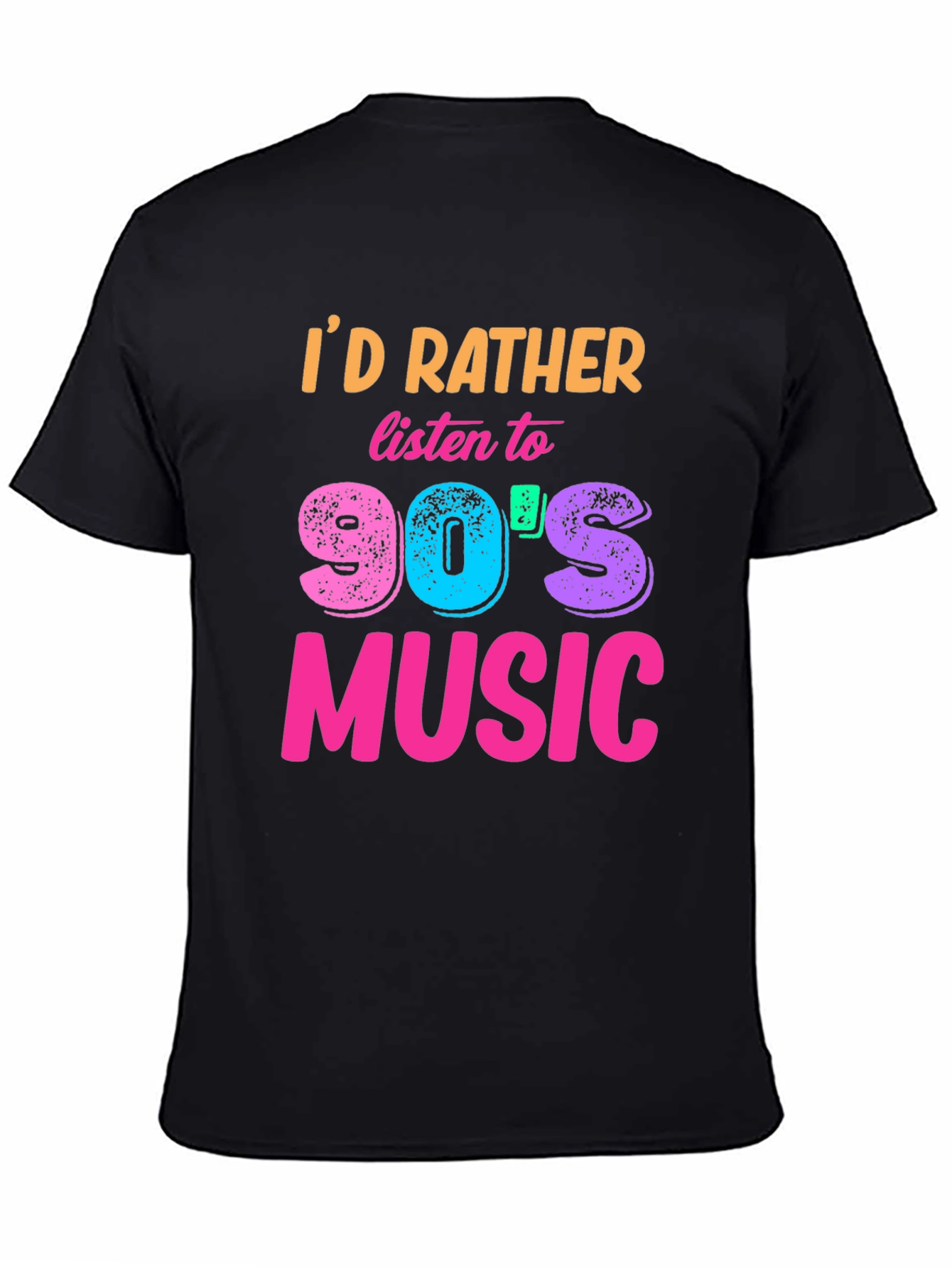 Black 90s Music T-Shirt - Retro Style view 4
