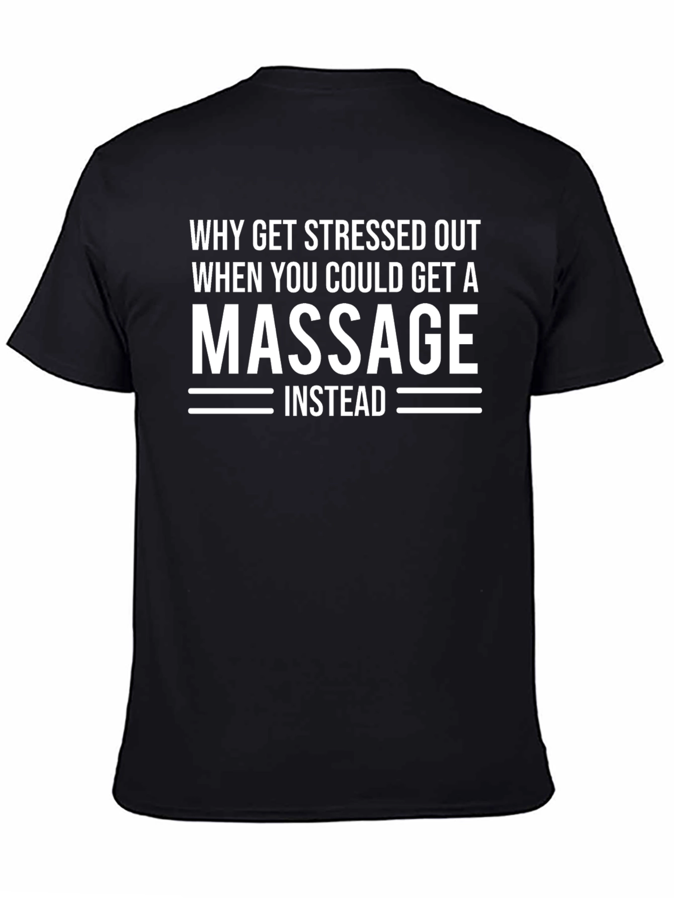 Black Funny Massage T-Shirt: Stress Relief Gift view 4