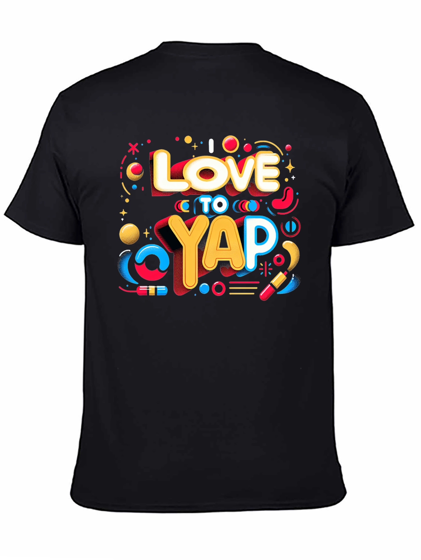Black I Love to Yap T-Shirt - Graphic Tee view 4