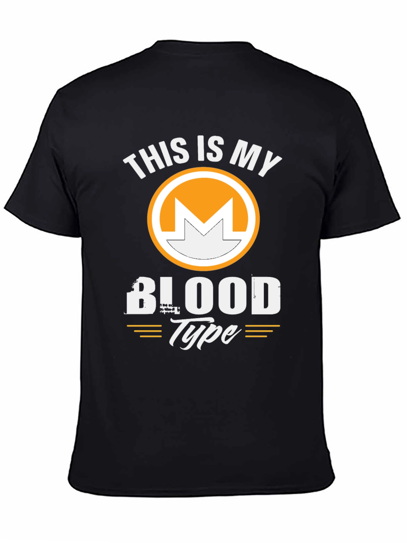 Black Monero Blood Type T-Shirt - Crypto Fan Apparel view 4