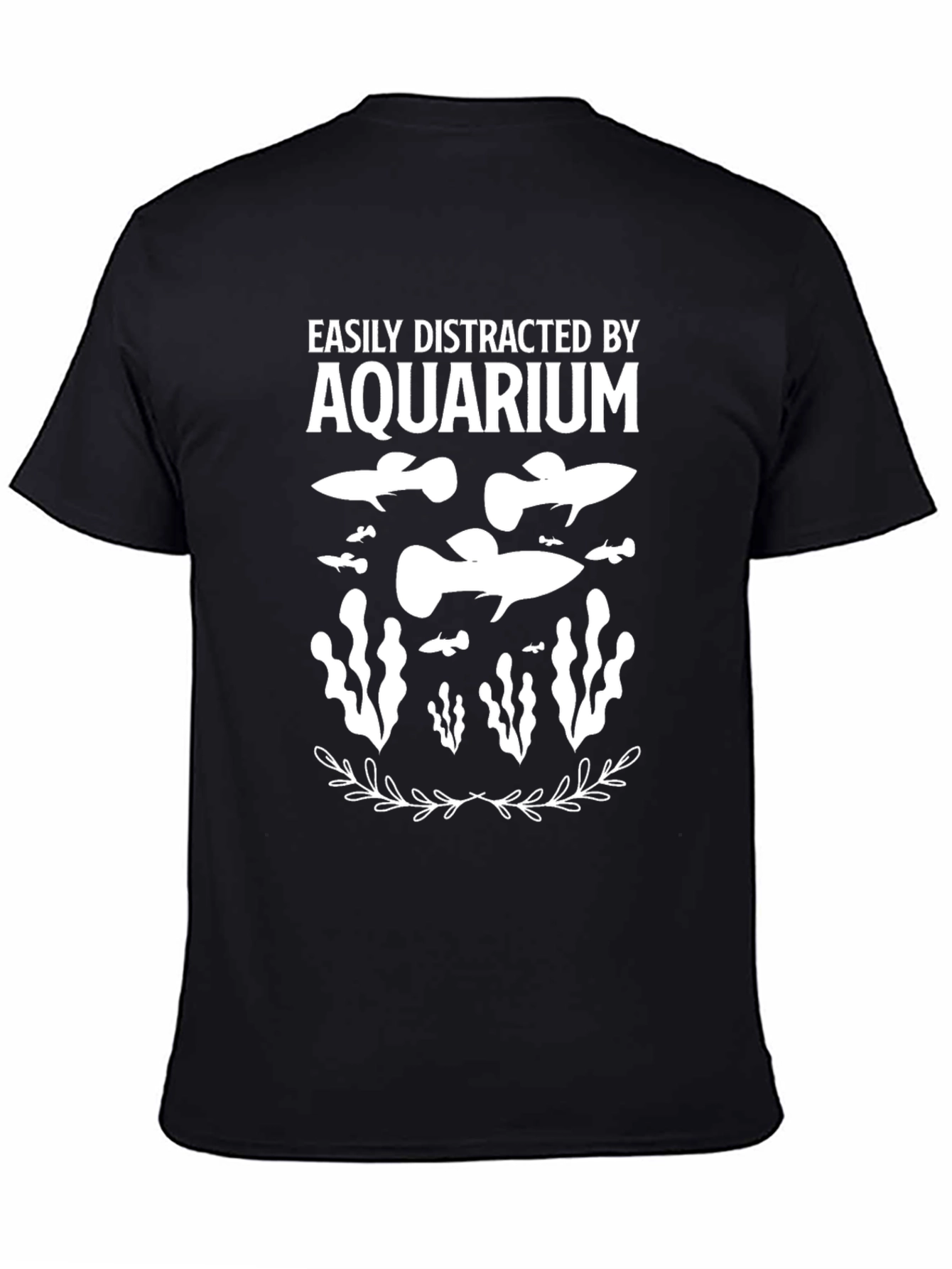 Easily Distracted By Aquarium Black T-Shirt - 4