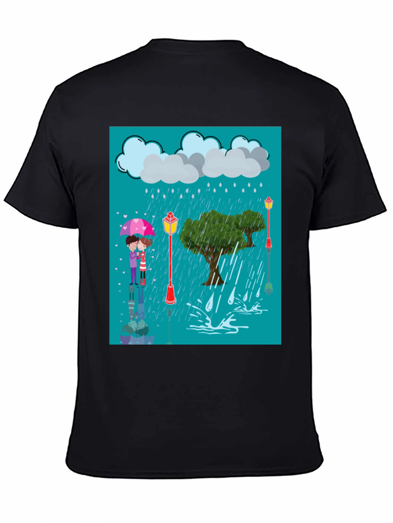 Black Rainy Day Lovers T-Shirt view 4