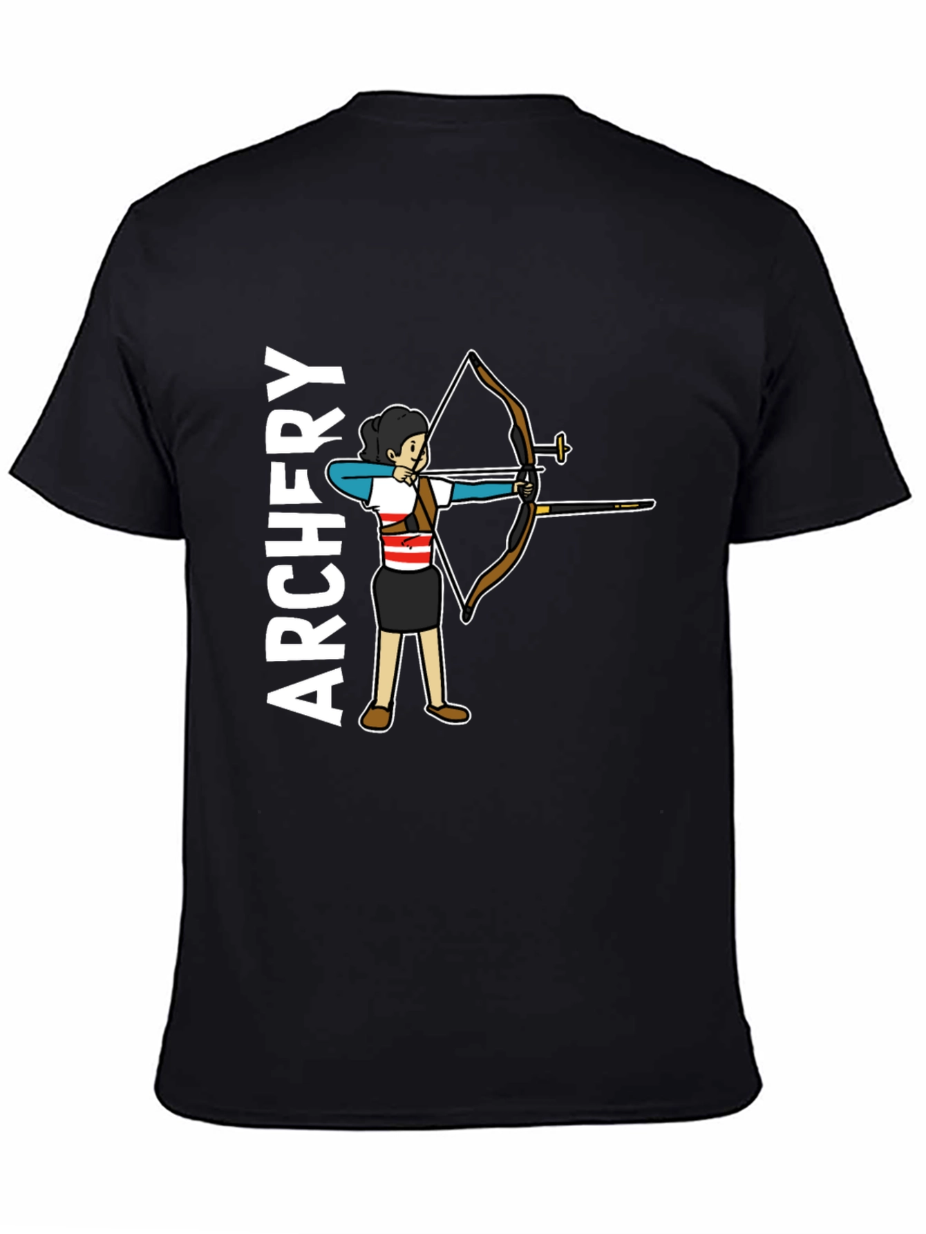 Black Archery Girl Graphic Tee - Target Practice T-Shirt view 4