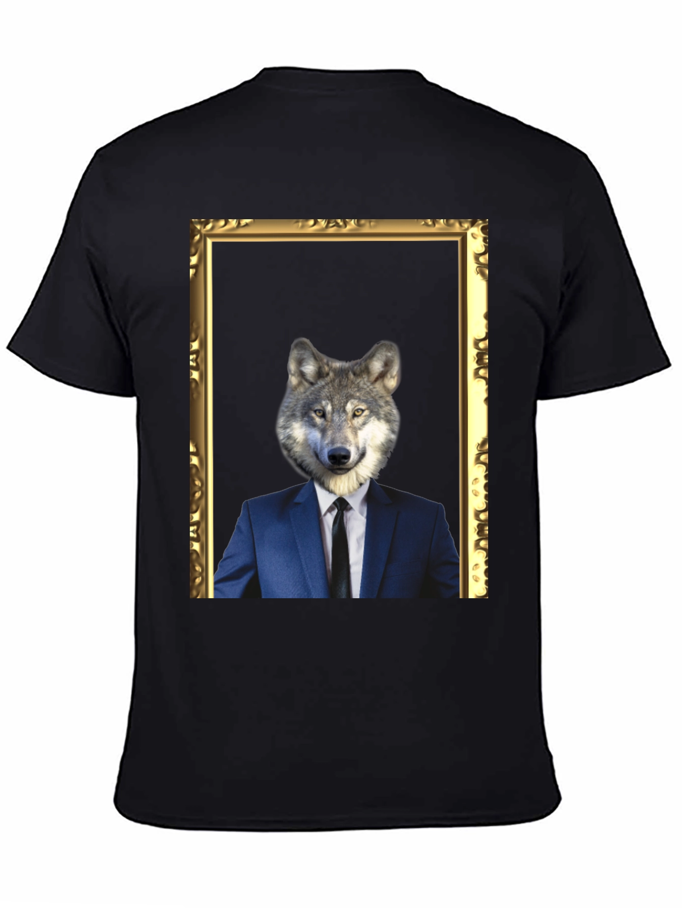 Black Wolf in Suit T-Shirt - Unique Graphic Tee view 4
