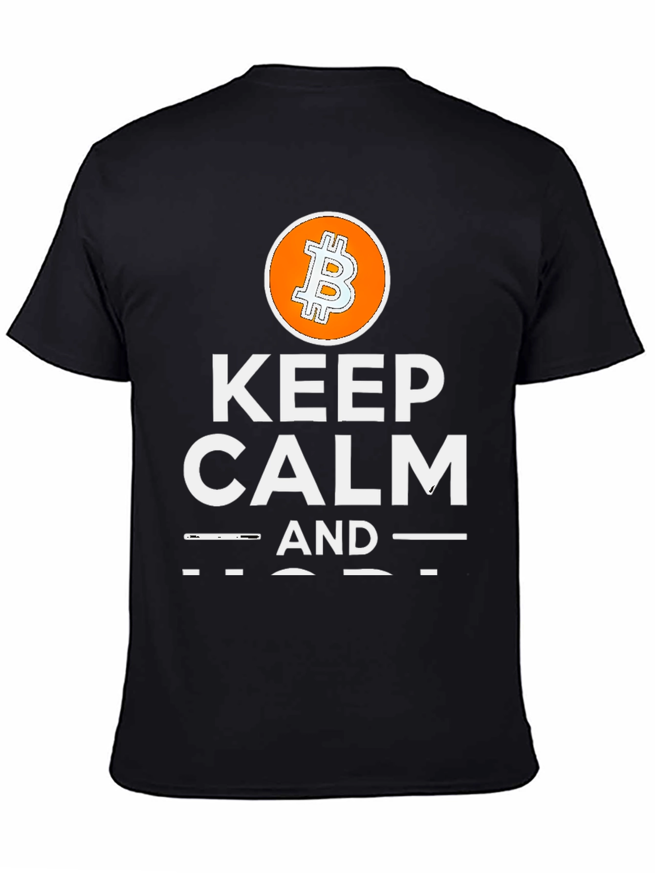 Black Keep Calm and Bitcoin T-Shirt view 4