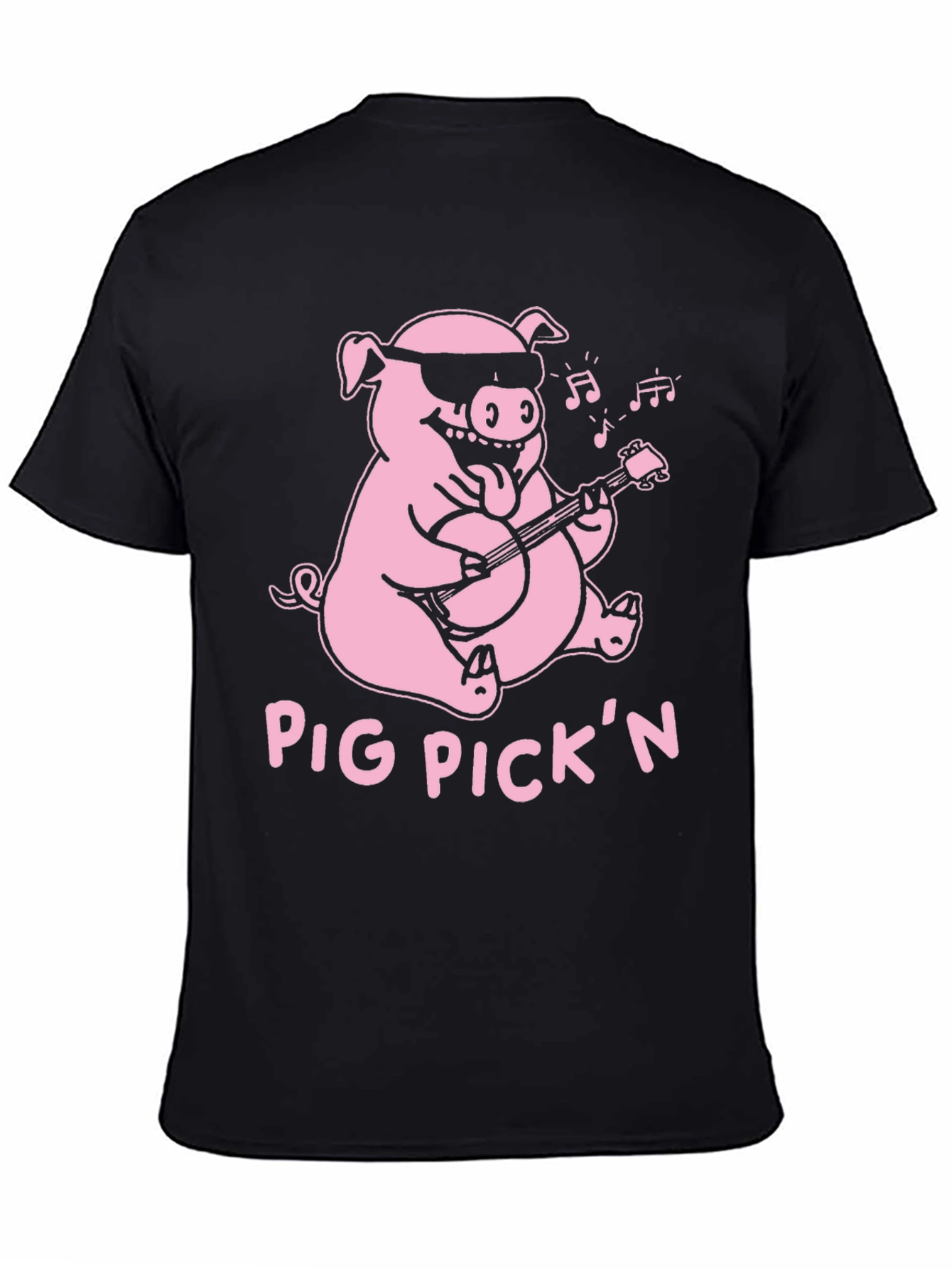 Black Pig Pickin' Graphic Tee - Black Cotton T-Shirt view 4