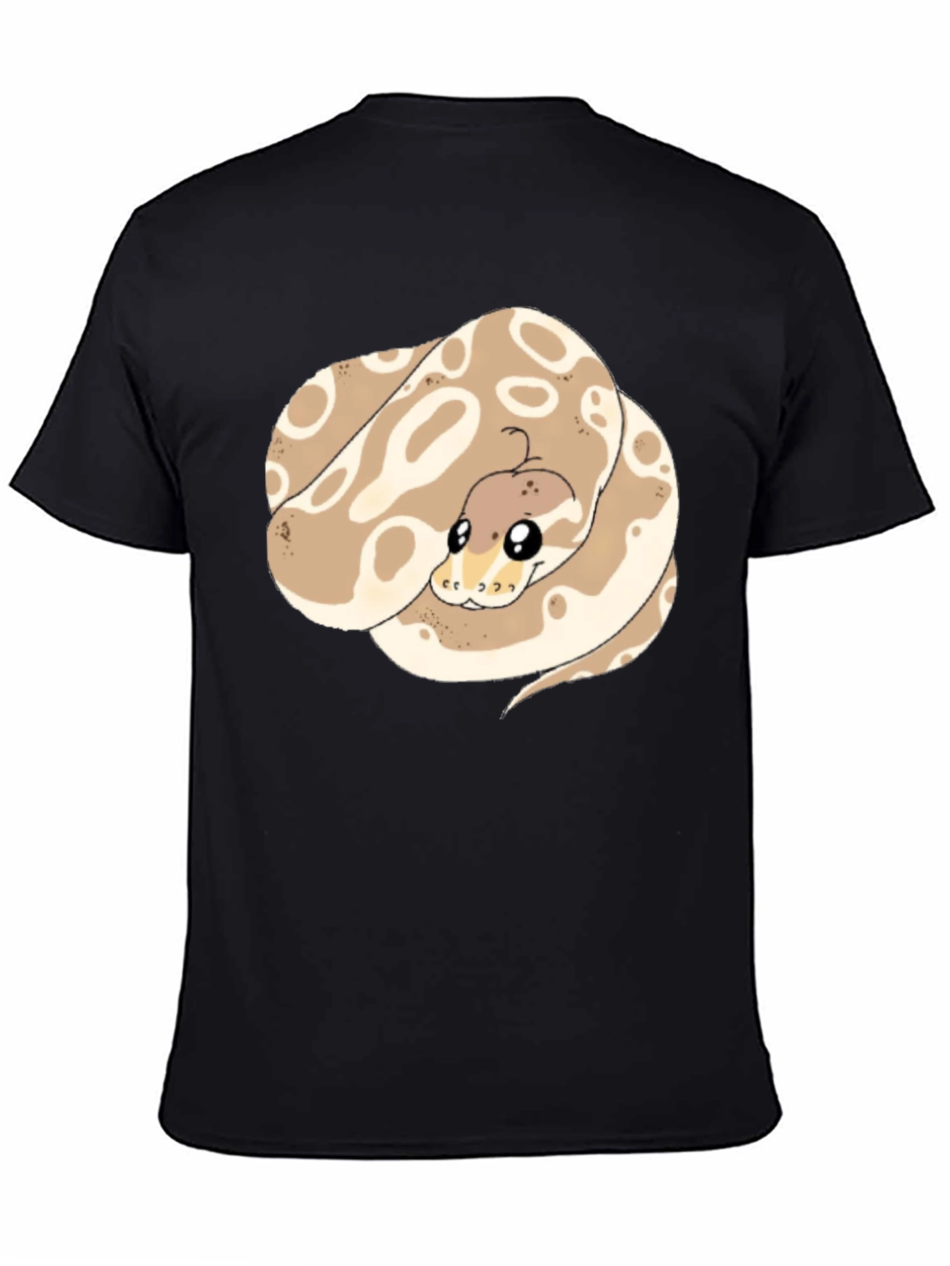 Black Cute Snake Graphic T-Shirt - Black Cotton Tee view 4