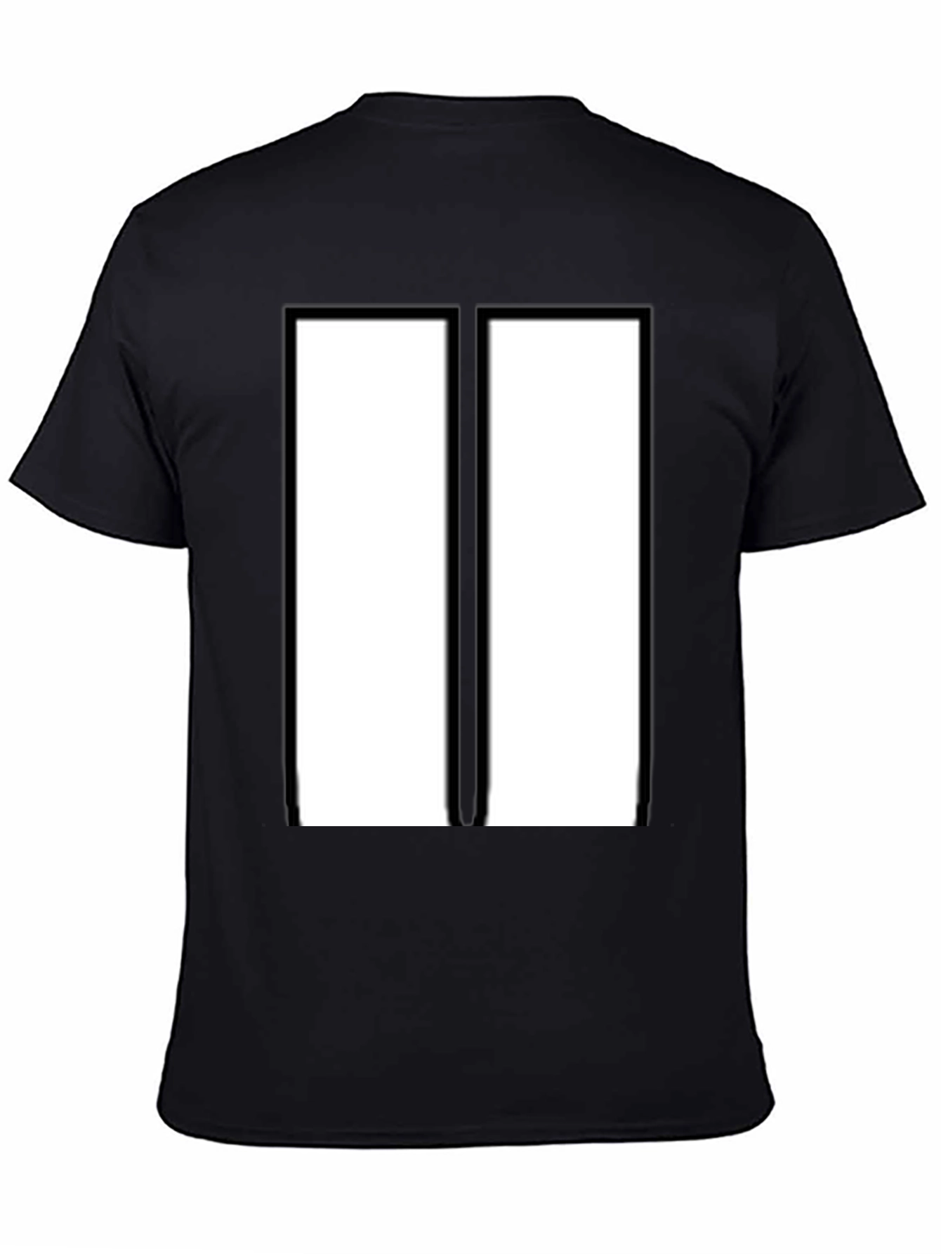 Black Modern Black & White Rectangular Design T-Shirt view 4