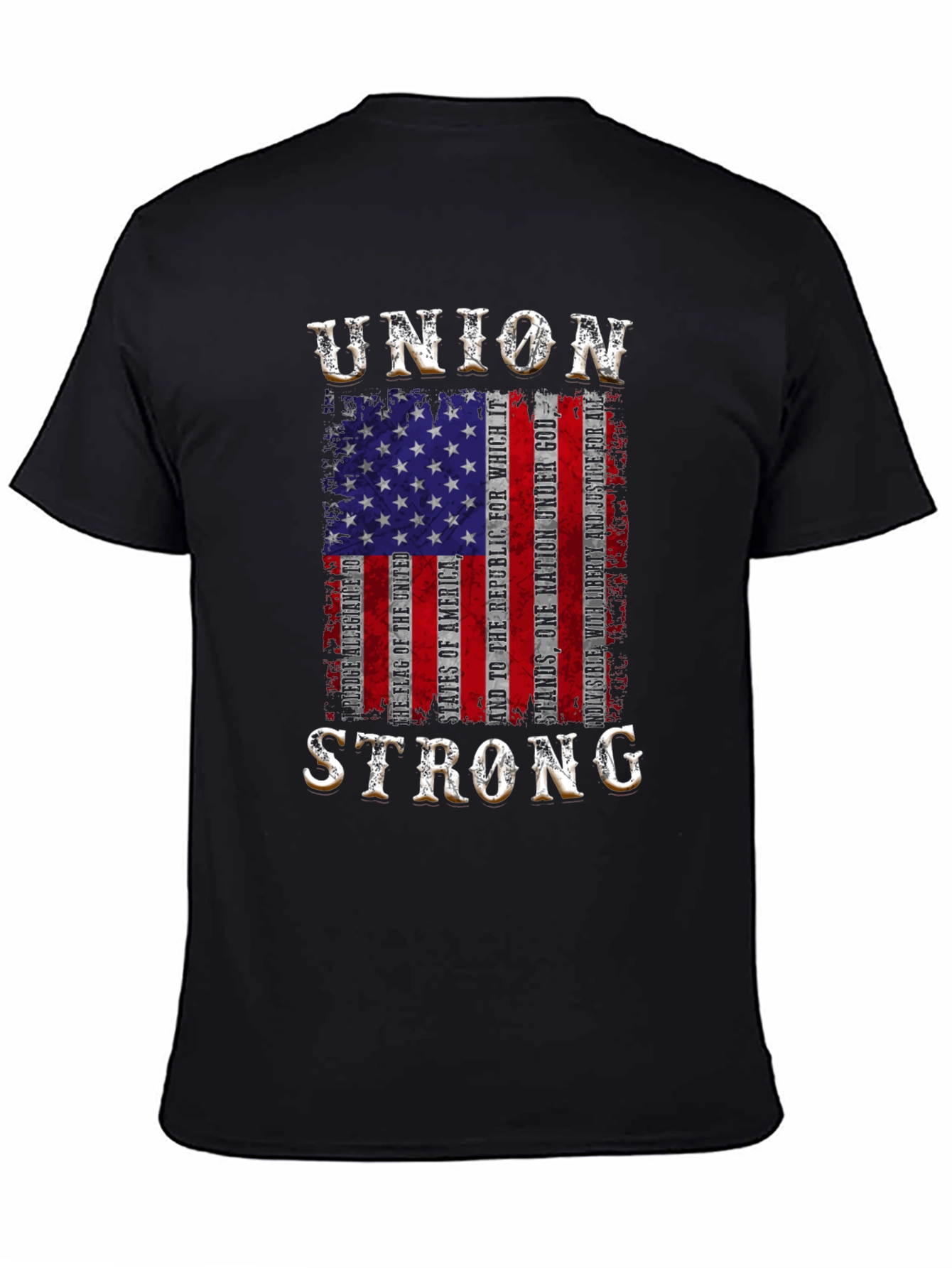 Black Union Strong Patriotic T-Shirt view 4
