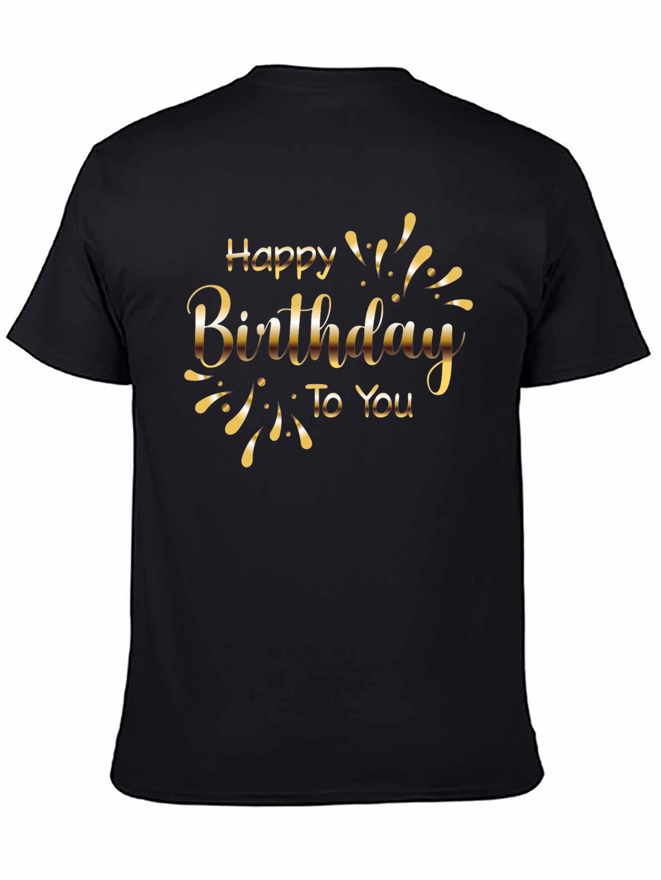 Black Happy Birthday T-Shirt - Stylish Celebration Wear view 4
