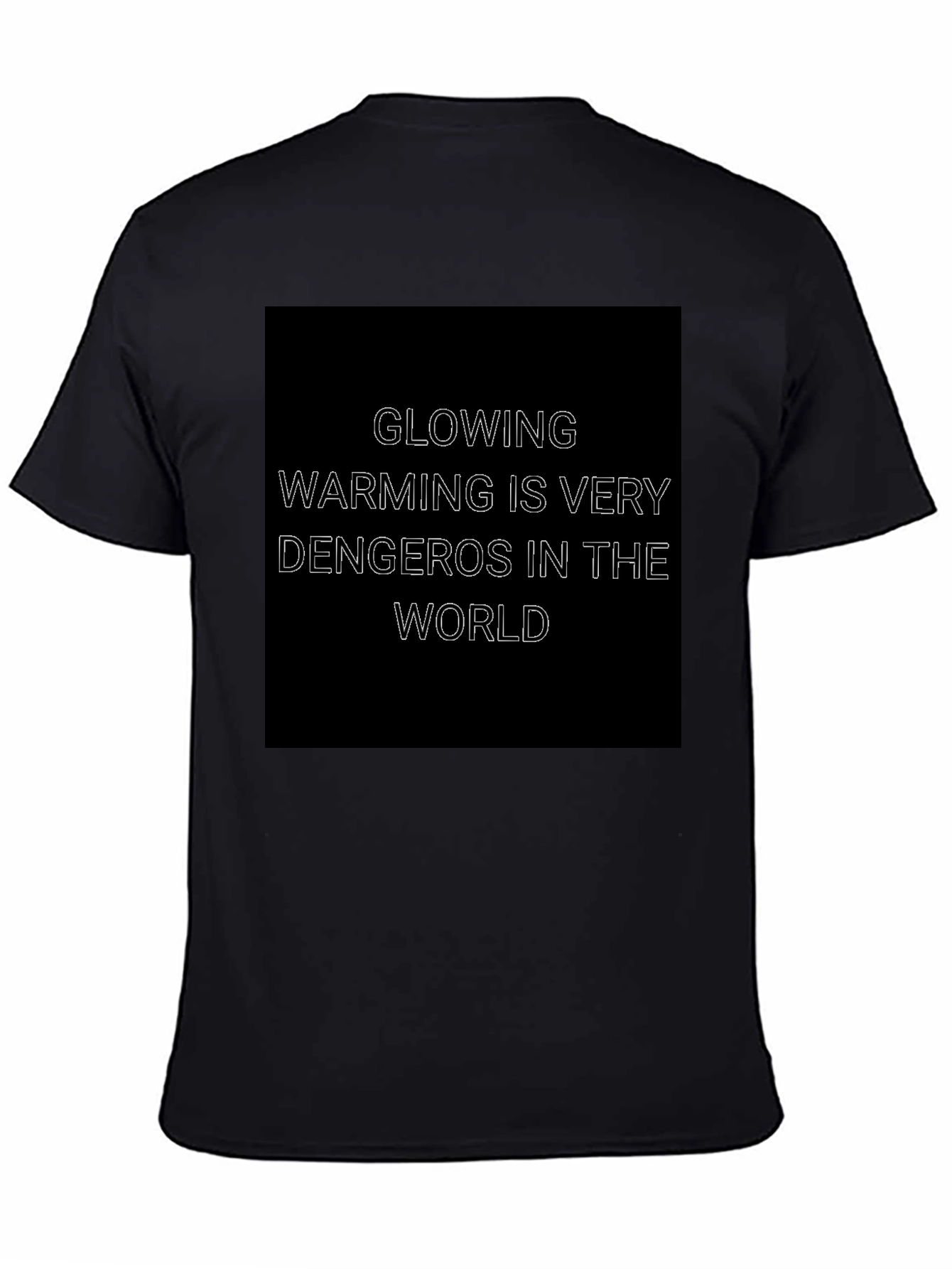 Black Glowing Warming Danger T-Shirt - Black view 4