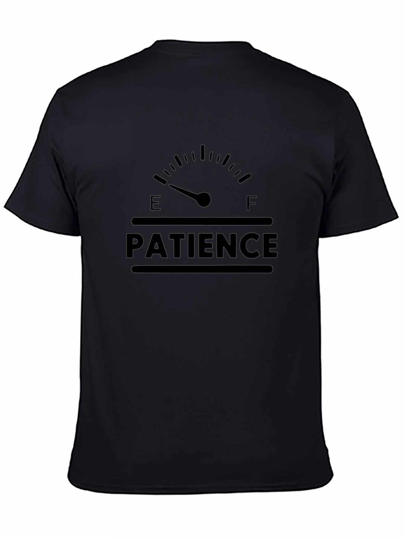 Black Patience Gauge Graphic Tee - Black Cotton view 4