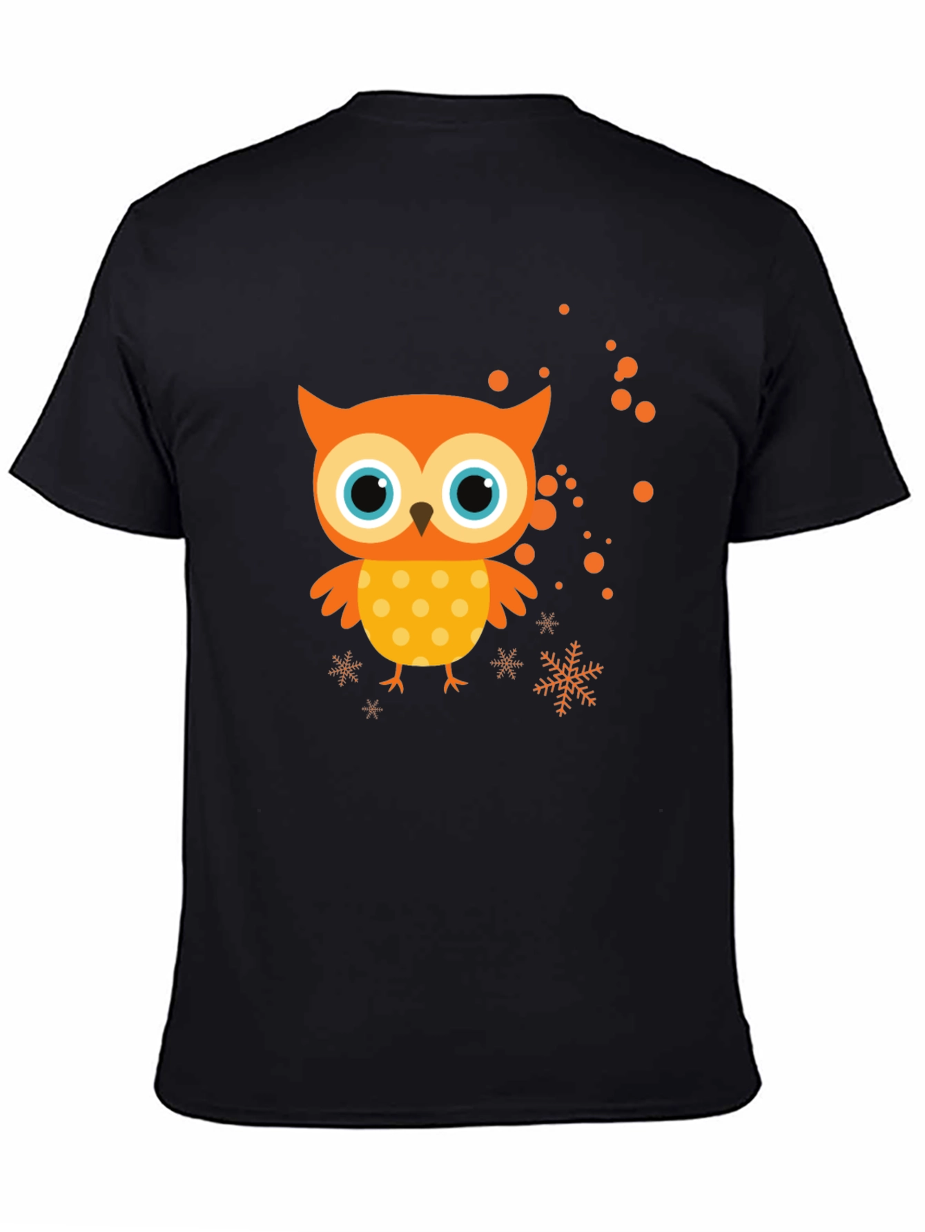 Black Owl Graphic Print Black T-Shirt view 4