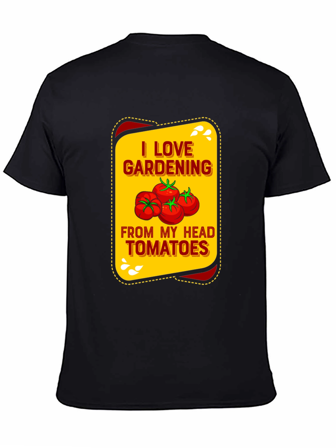 Black I Love Gardening Tomatoes Graphic Tee view 4