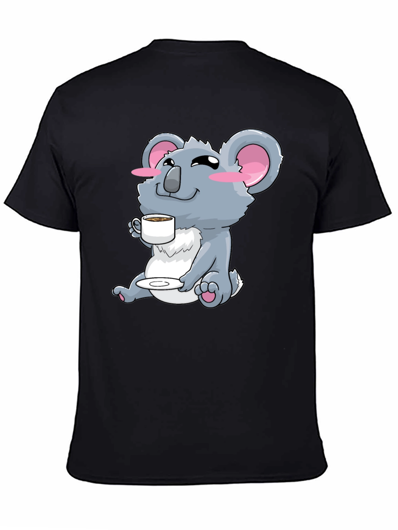 Black Koala Bear Coffee T-Shirt - Cute Graphic Tee view 4