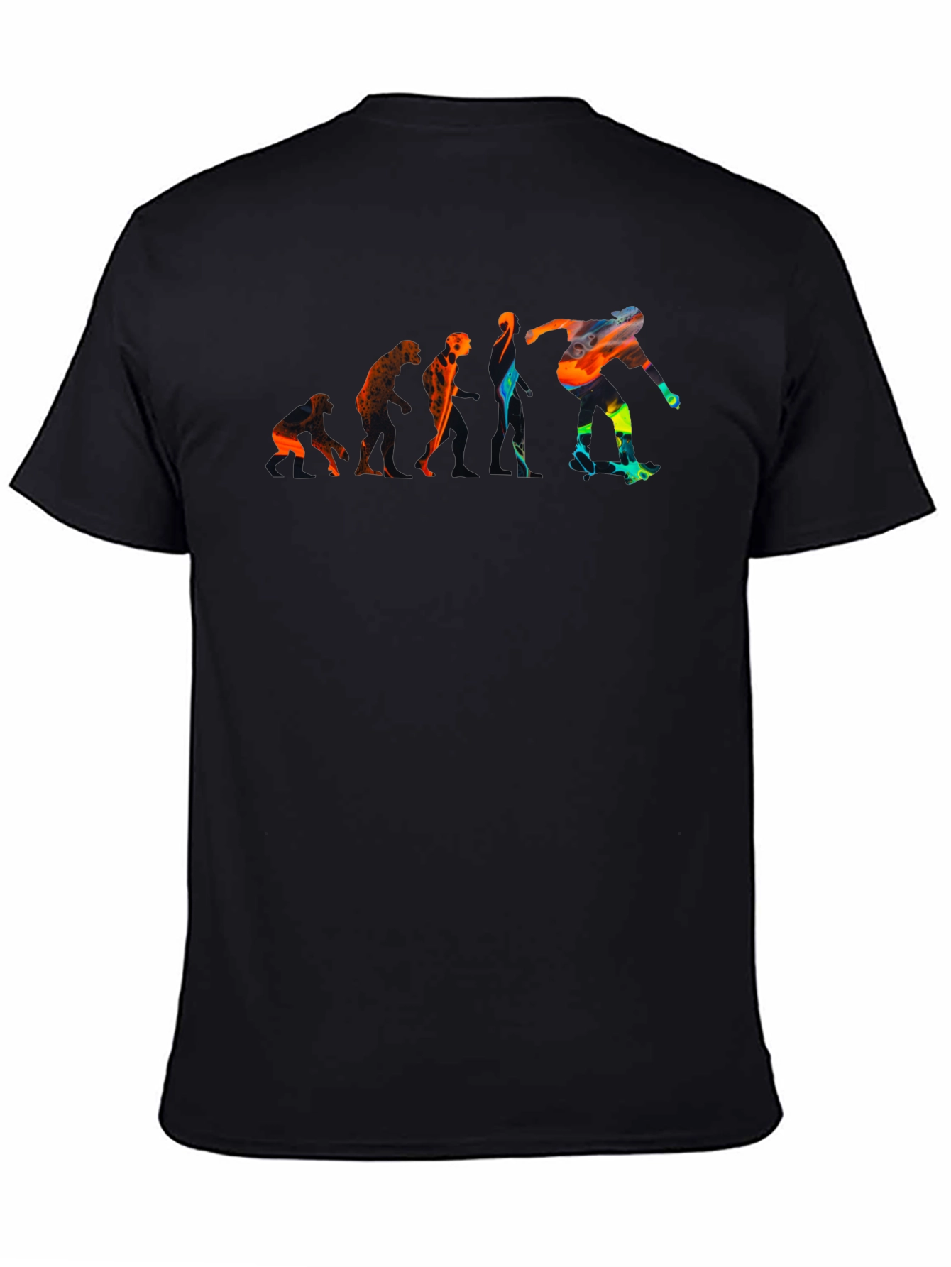 Black Skater Evolution Graphic Tee - Black Crew Neck T-Shirt view 4
