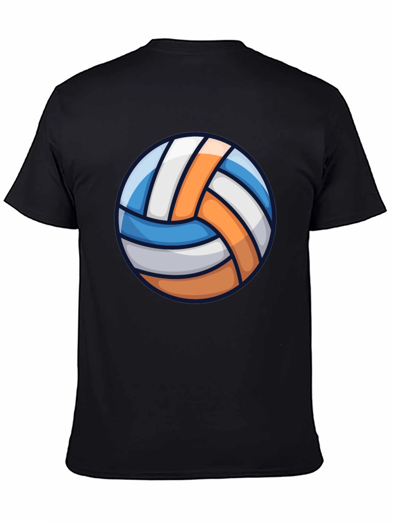 Black Volleyball Graphic Tee - Sporty Casual T-Shirt view 4