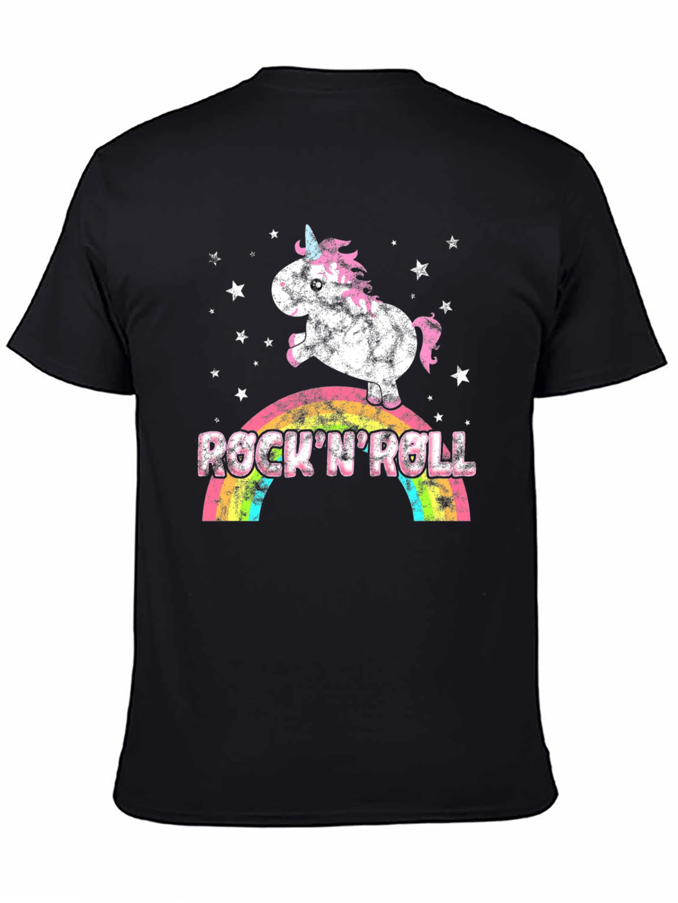 Black Rock 'N Roll Unicorn Graphic T-Shirt view 4