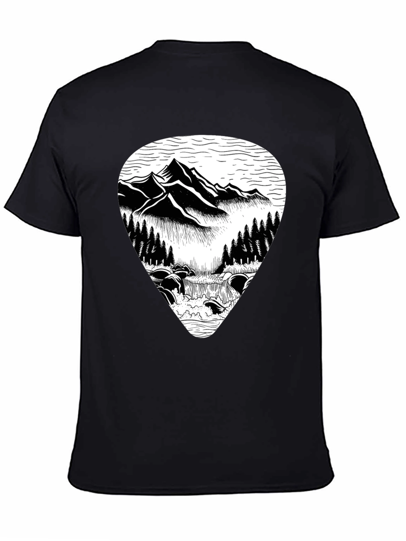 Black Mountain River Graphic Tee - Nature Inspired T-Shirt view 4