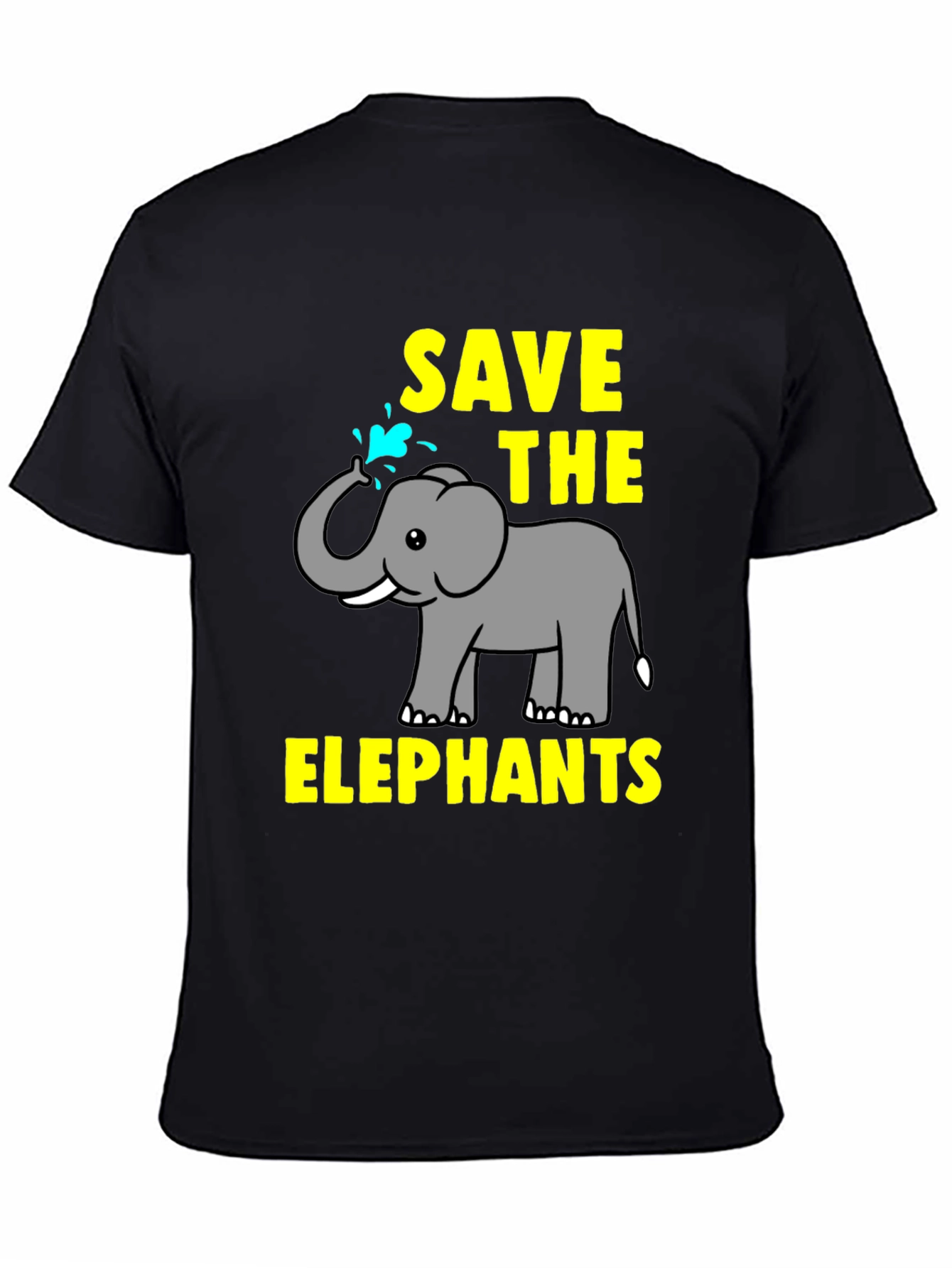 Black Save The Elephants Graphic Tee view 4