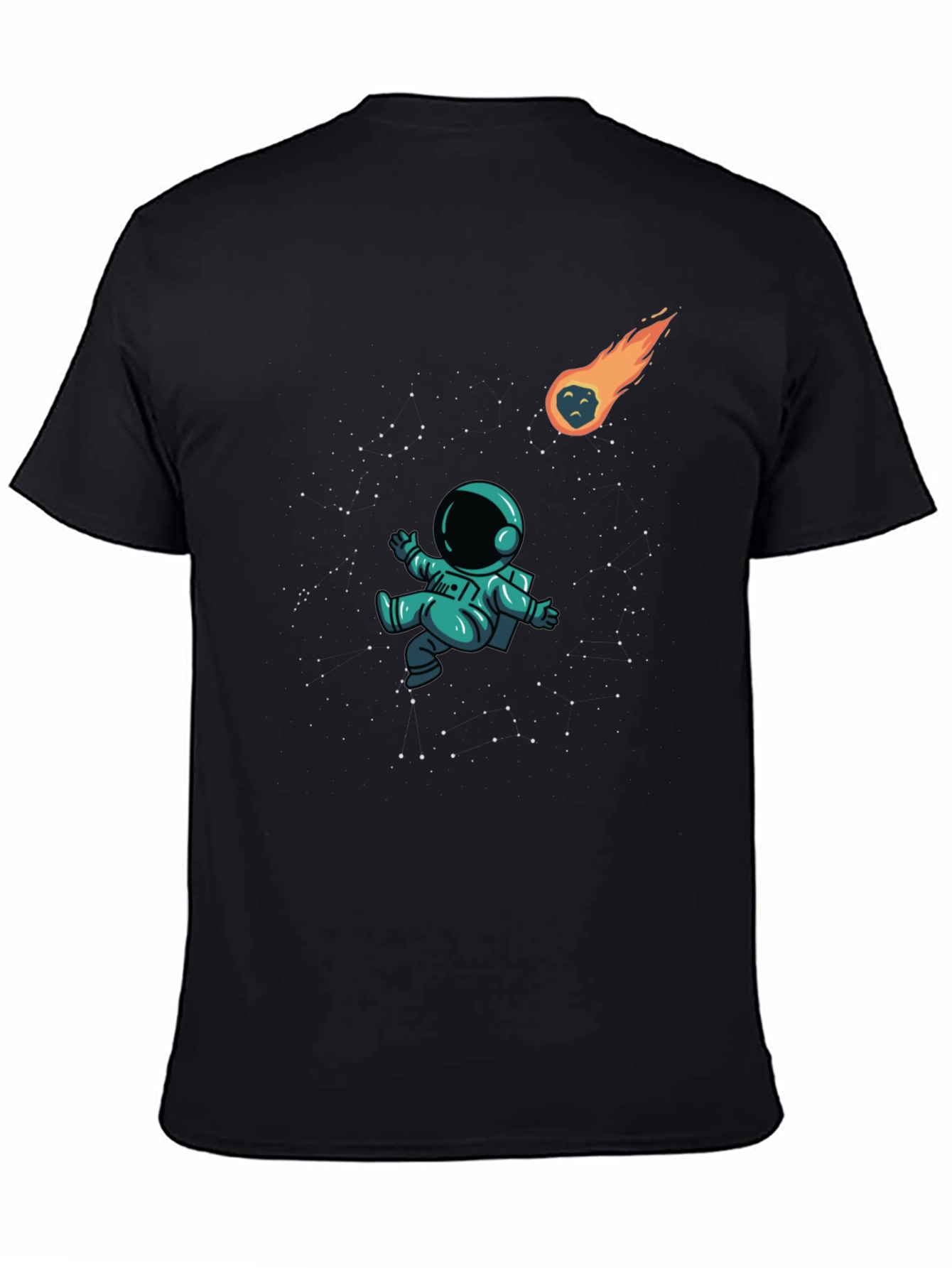Black Astronaut in Space Black T-Shirt view 4