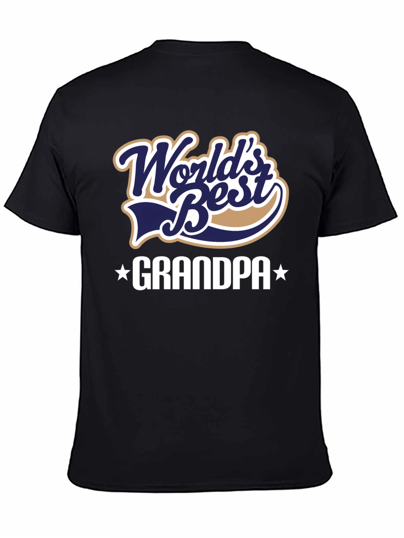 Black World's Best Grandpa T-Shirt - Black view 4