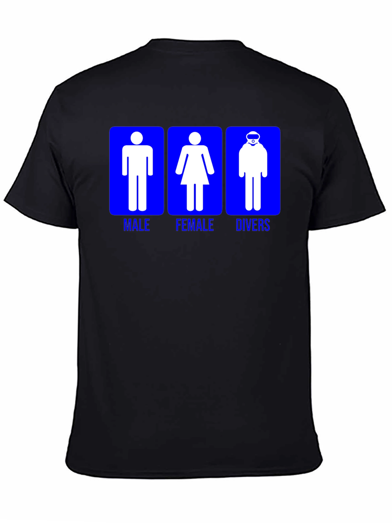 Black Diver Gender T-Shirt - Male, Female, Divers Funny Scuba Tee view 4