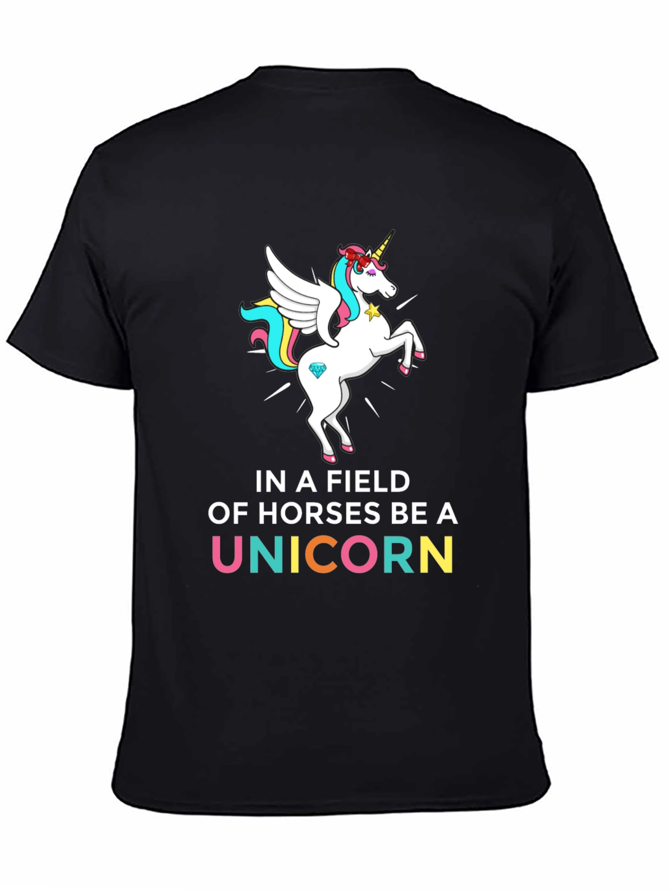 Black Be a Unicorn Graphic T-Shirt view 4