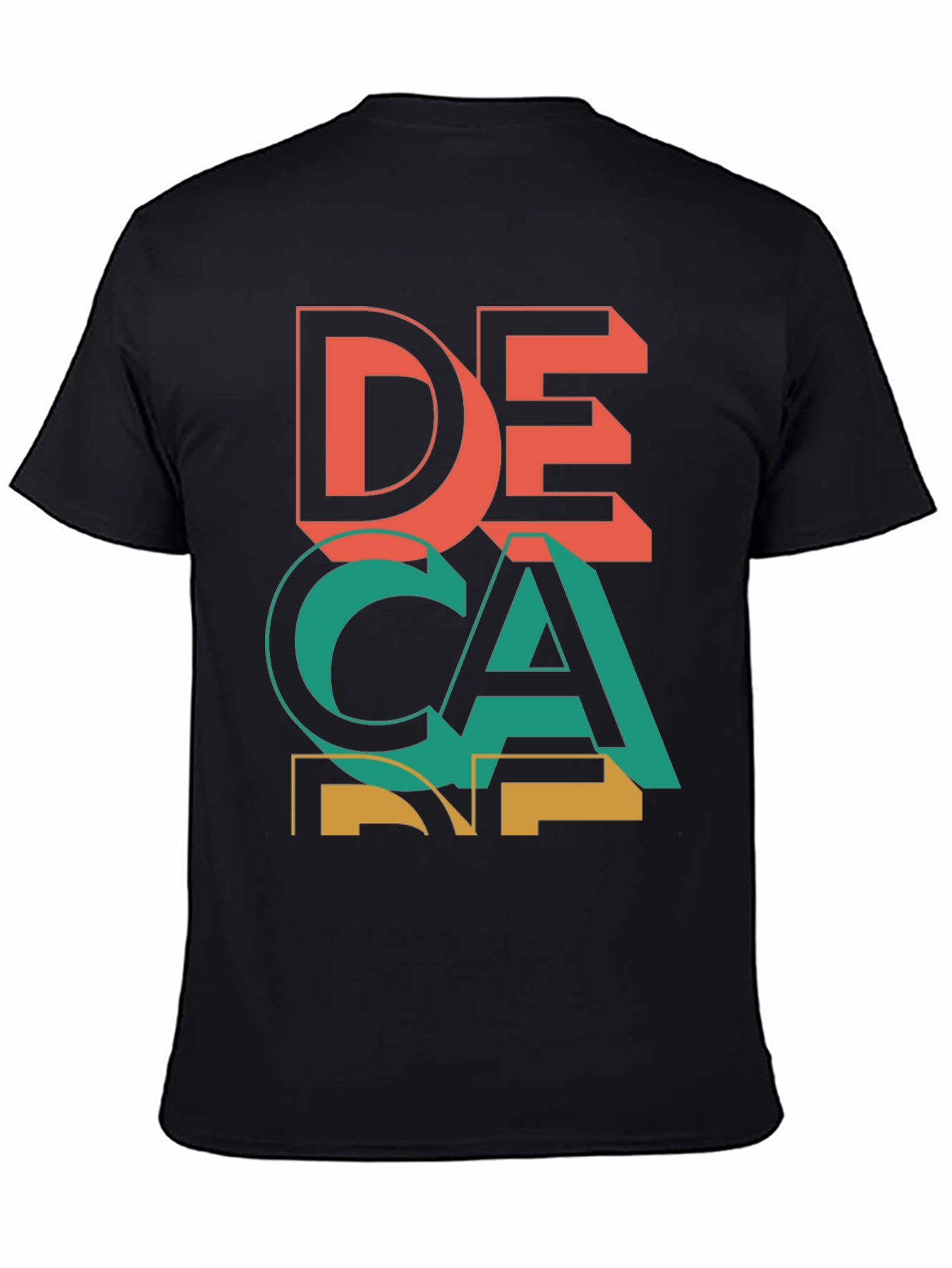 Black Decane Graphic Tee - Cool Retro Design view 4