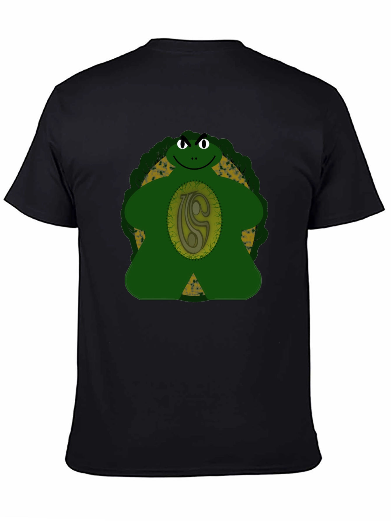 Black Funky Turtle Graphic T-Shirt - Black Cotton Tee view 4