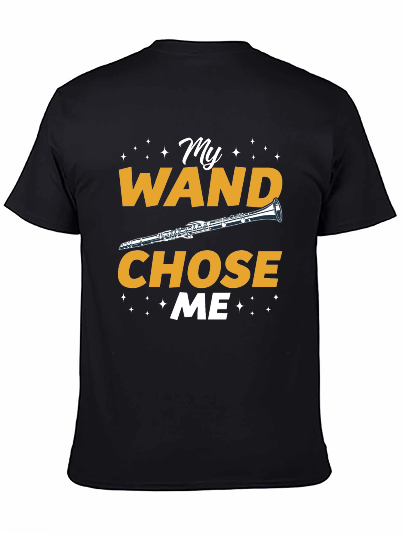 Black My Wand Chose Me Clarinet T-Shirt view 4