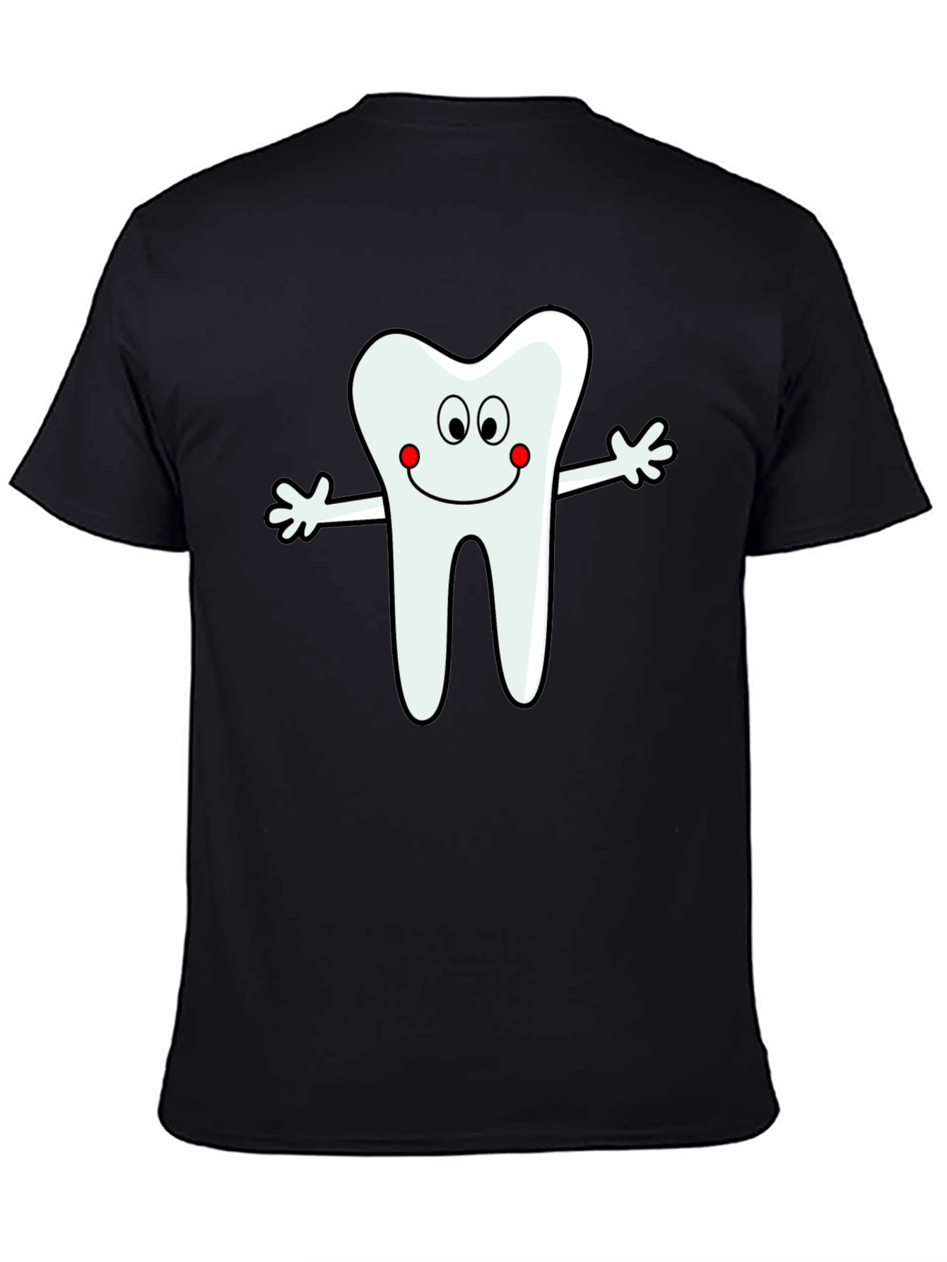 Black Tooth Cartoon Graphic T-Shirt view 4