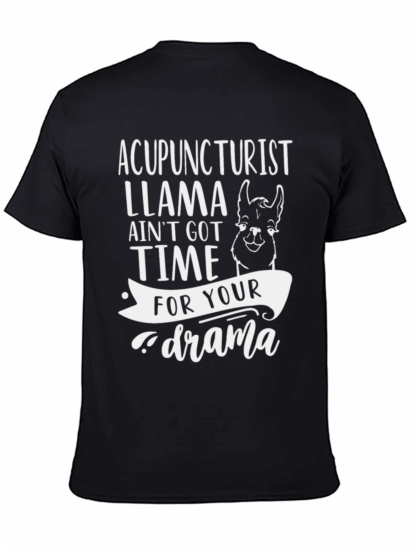 Black Acupuncturist Llama T-Shirt Funny Drama Humor Tee view 4