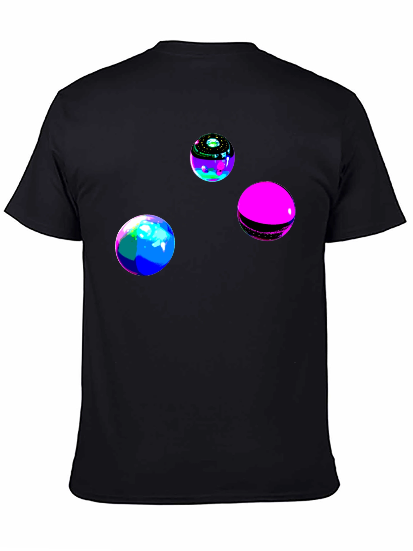 Black Abstract Orb Graphic Black T-Shirt view 4