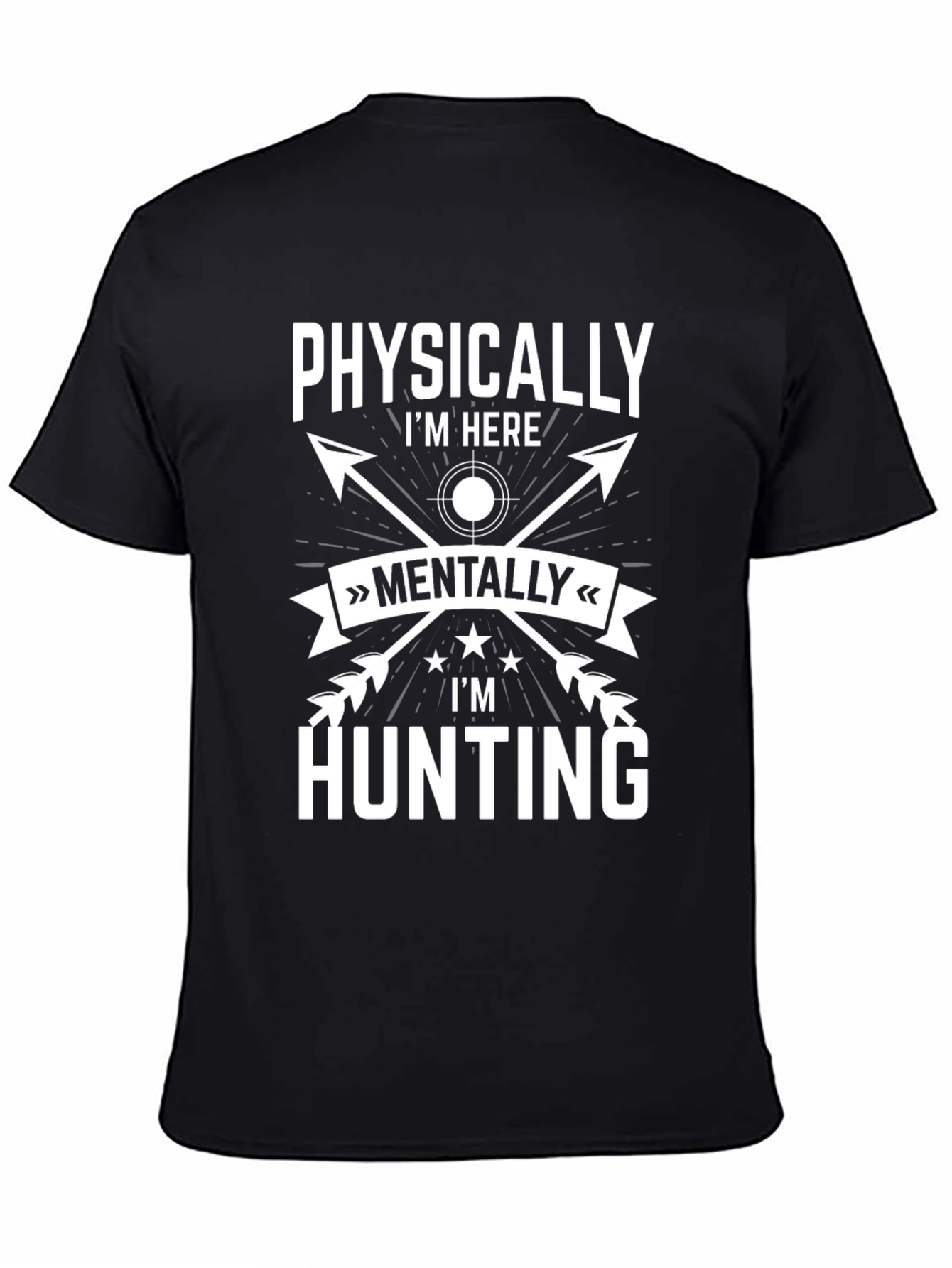 Black Hunting Mindset T-Shirt - Novelty Design view 4