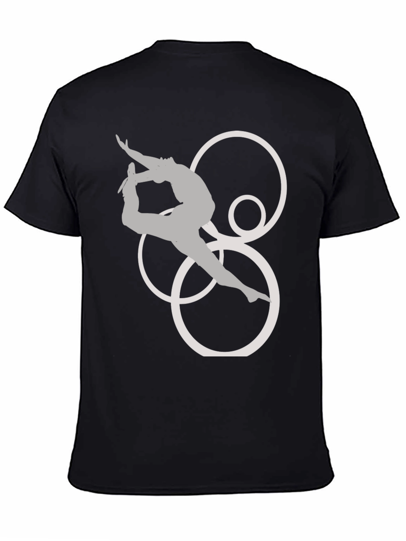 Black Gymnast T-Shirt - Artistic Circles Design view 4