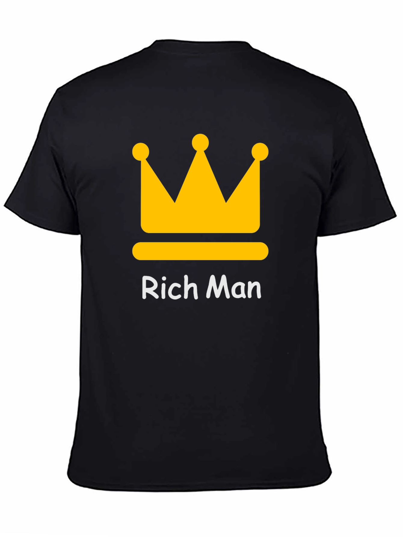 Black Rich Man Crown Graphic Tee - Black Crew Neck T-Shirt view 4