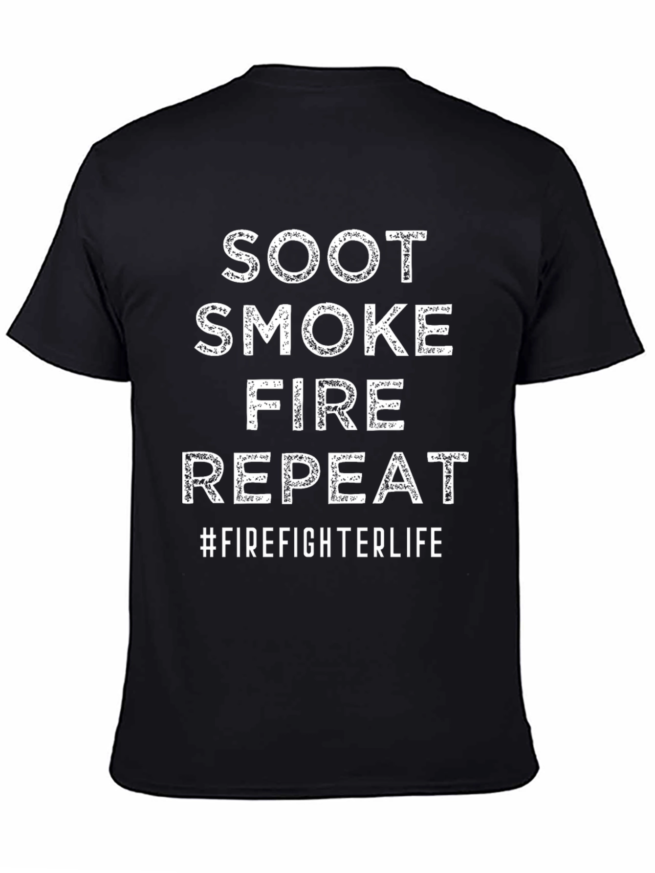 Black Firefighter Life T-Shirt - Soot, Smoke, Fire, Repeat view 4
