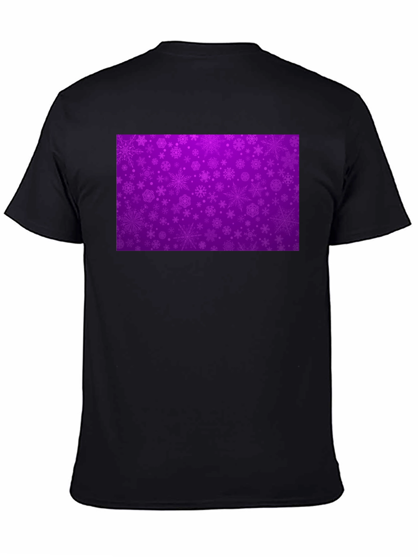 Black Purple Snowflake Pattern T-Shirt view 4