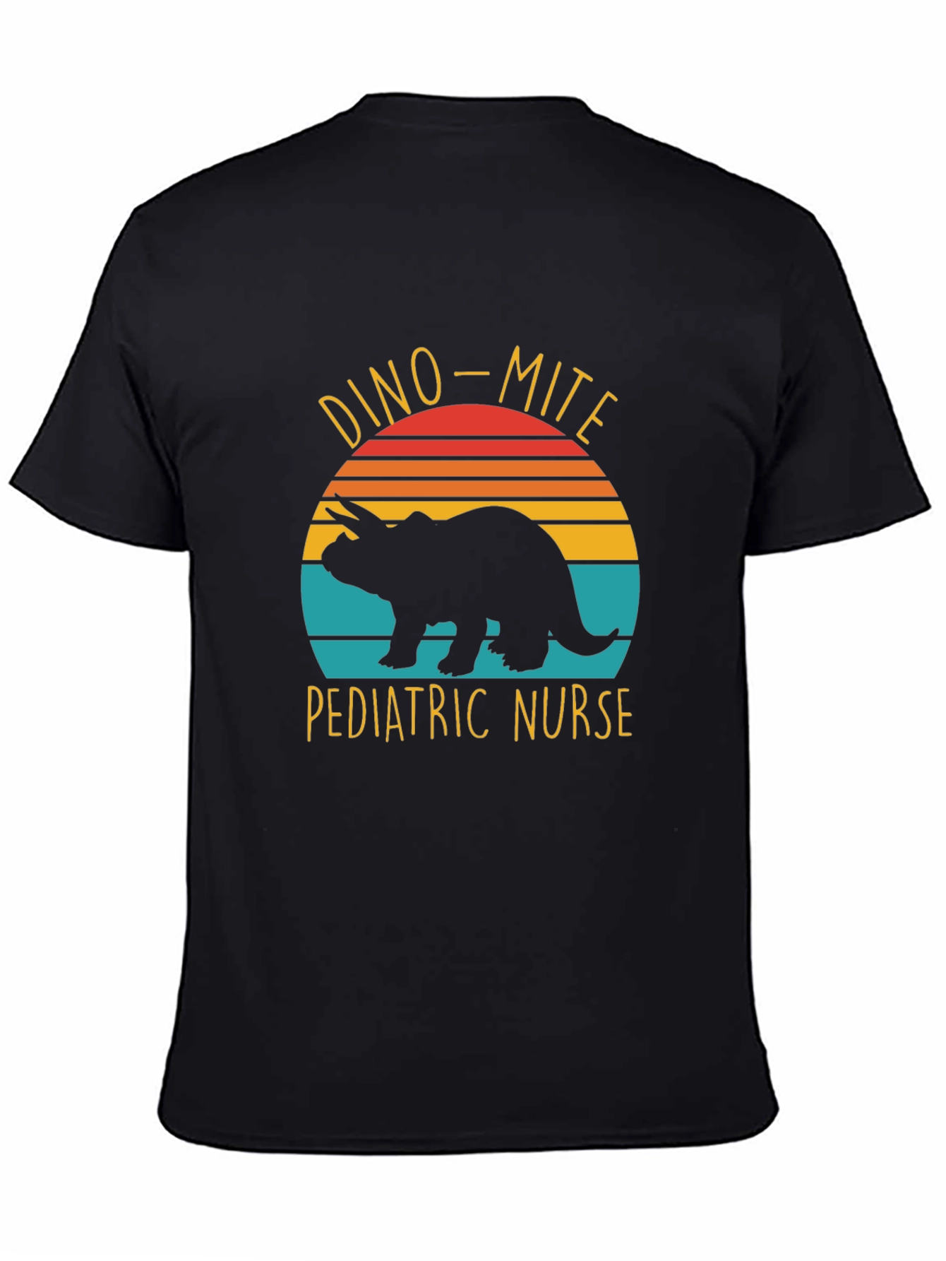 Black Dino-Mite Pediatric Nurse T-Shirt view 4