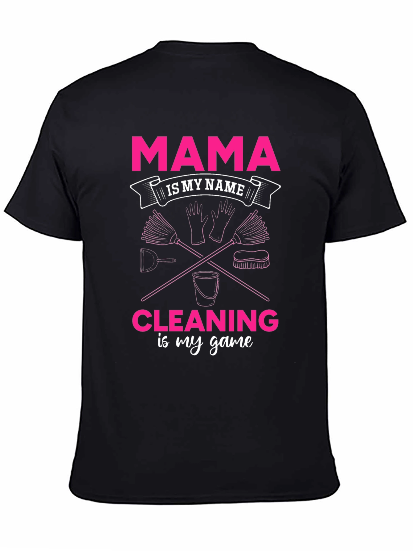 Black Mama Cleaning T-Shirt view 4