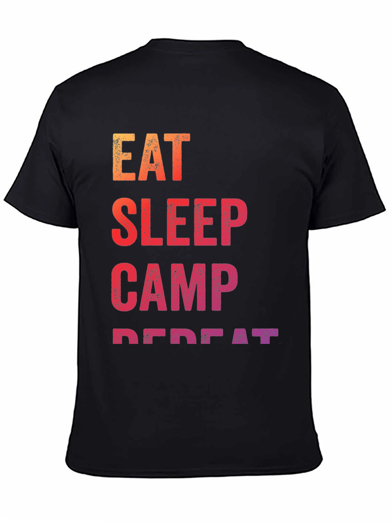 Black Eat Sleep Camp Repeat Graphic Tee view 4