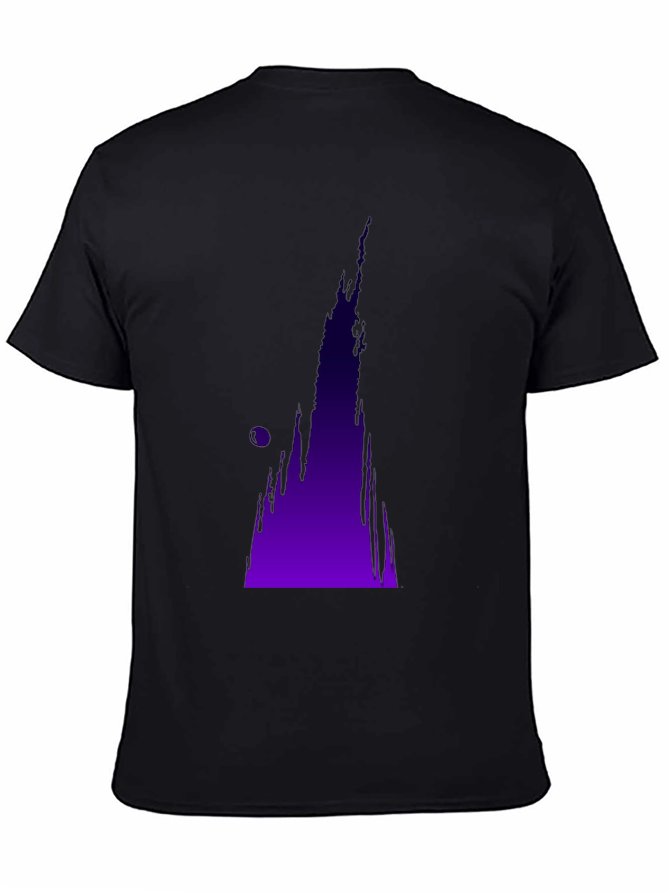 Black Abstract Purple Drip Design Black T-Shirt view 4