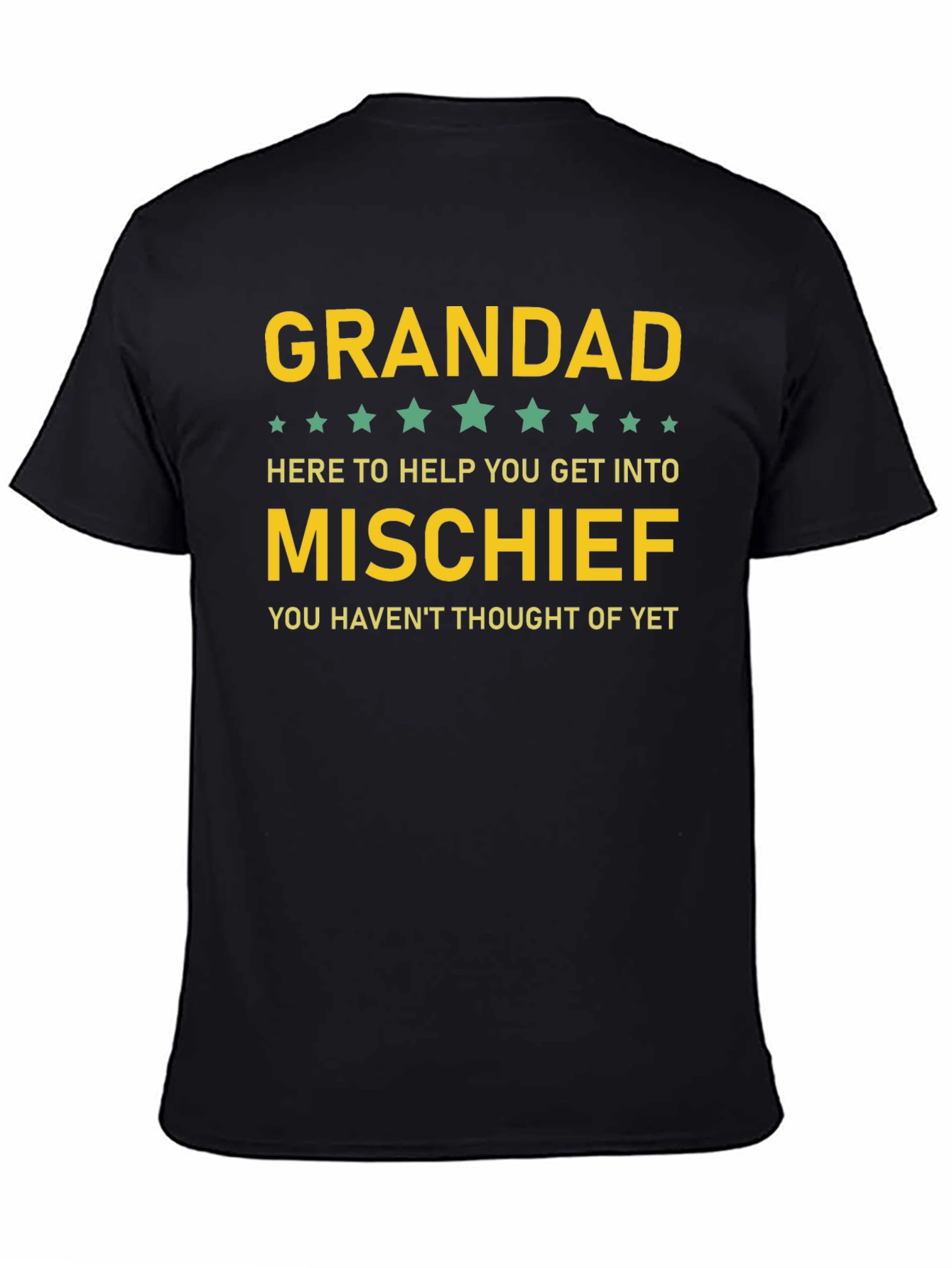 Black Grandad Mischief Maker Funny T-Shirt view 4